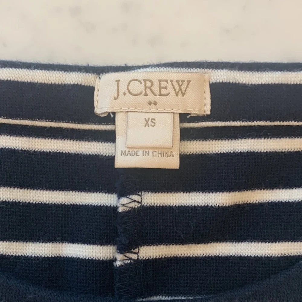 J. Crew Dress Maritime Navy White Striped Cotton Womens Size XS